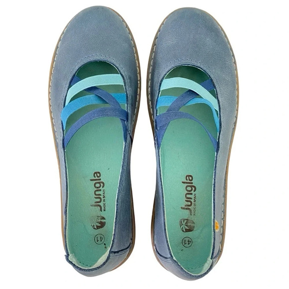 Comfortable Blue Leather Flats - Picture 5 of 12